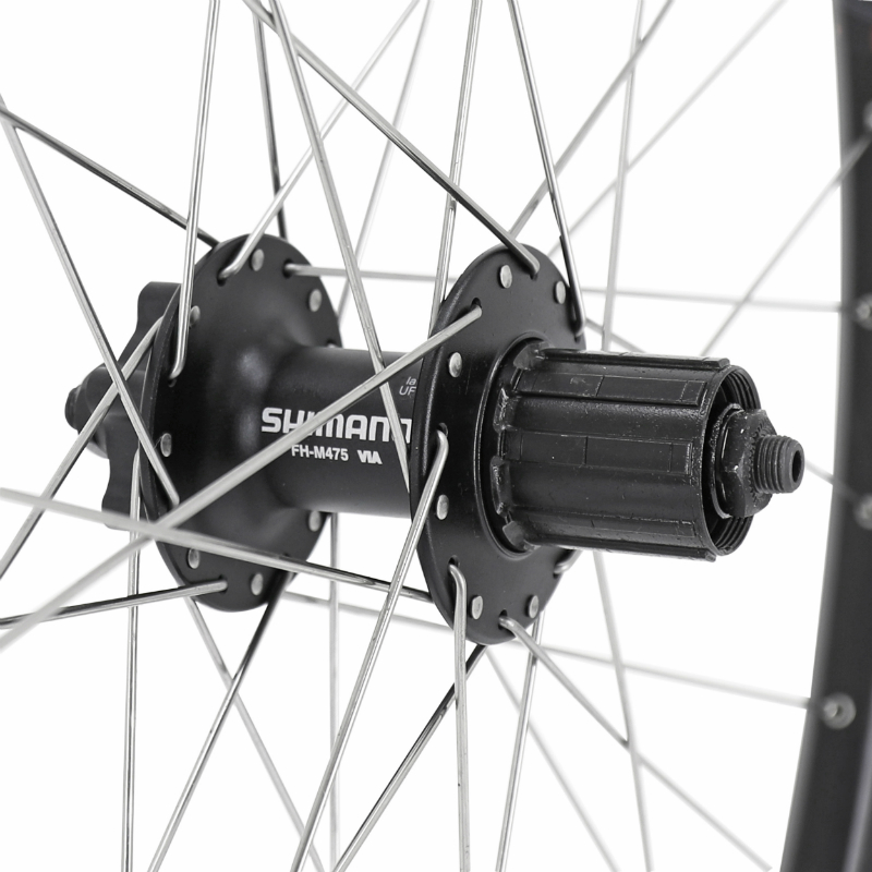 Roue arrière Velox Kargo L 700x35 28" disque 6 trous moyeu Shimano Deore M475 cassette 11-10-9-8V jante 25C 32 rayons inox - vue 3