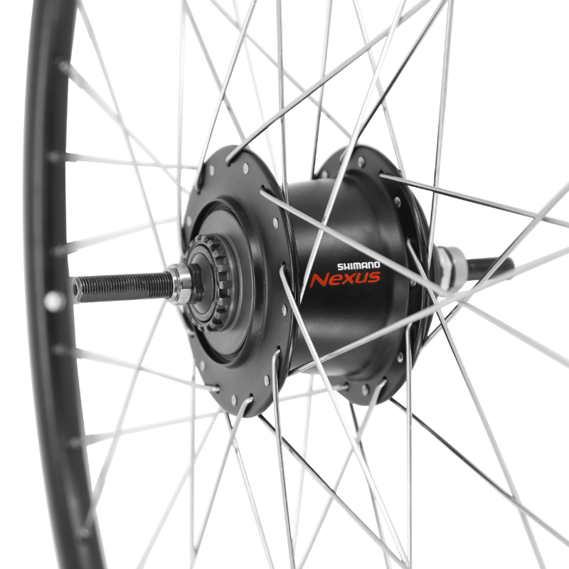 Roue VTC 700 x 35 - 28" ER20 arriere noir double paroi moyeu nexus 7V frein tambour 36 rayons inox (sg-c3001-7r) - vue 3