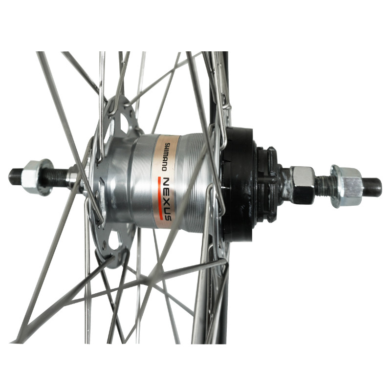 Roue VTC 700 x 35 - 28" ER20 arrière noir double paroi moyeu Nexus 3V frein tambour 36 rayons inox Sélection P2R - vue 3