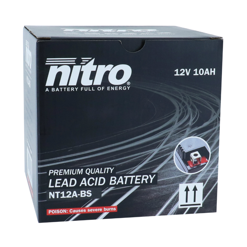 Batterie 12V 10 ah NT12A-BS Nitro MF sans entretien avec pack acide (lg150xl87xh105mm) (equivalent YT12A-BS) - vue 4