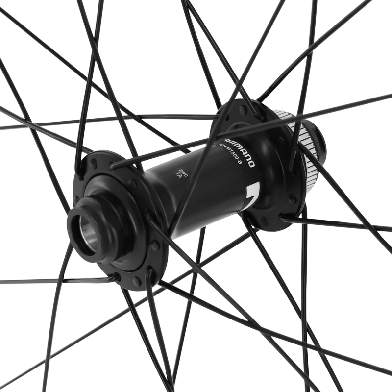 Roue VTT disque 29" Shimano MT500 boost centerlock avant noir axe traversant 15-110 jante 24C - vue 4