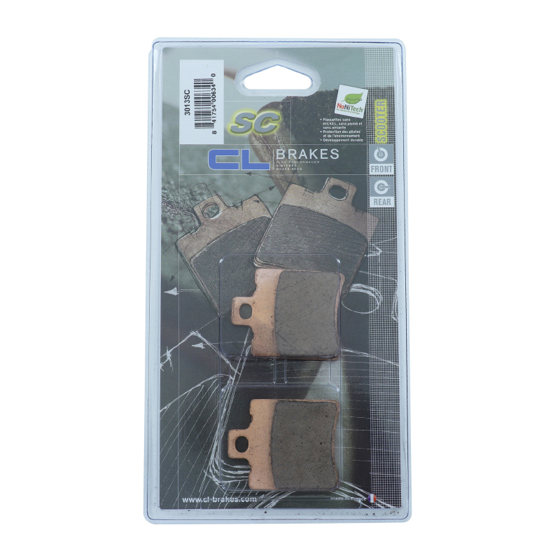 Plaquette de frein CL Brakes avant pour MBK Booster, Nitro, Yamaha BWS, Aerox, Aprilia SR, Malaguti F12, Peugeot Buxy, Piaggio Typhoon (3013SC) - vue 3