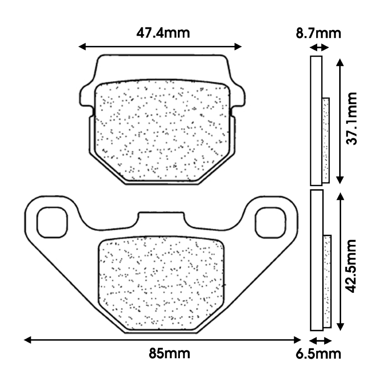 Plaquette de frein CL Brakes Aprilia 125 Leonardo Scarabeo Sport City 500 Atlantic Sherco 50 SE-R SM-R (3022 SC) - vue 2