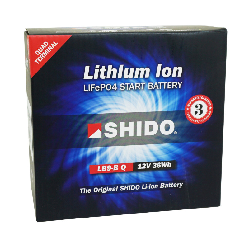 Batterie 12V 3 ah LB9-B Shido lithium ion prete a l'emploi (lg134xl75xh134) remplace YB9B-B - vue 2