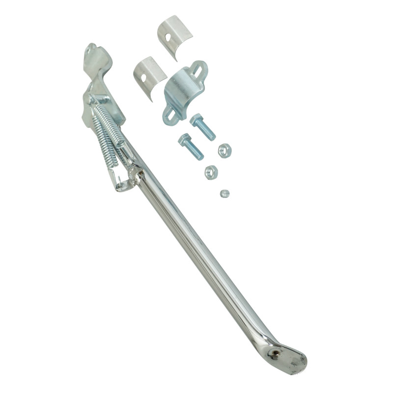 Béquille cyclo latérale adaptable Peugeot 103 SP MVL lisse chrome 340 mm