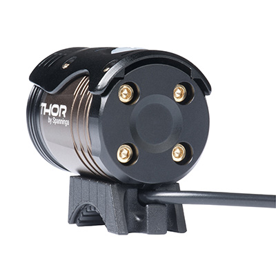 Eclairage velo a batterie avant Spanninga thor 1100 lumen (autonomie de 6H30 a 10H30, batterie externe 8,4V 2000MAH, livre avec plusieurs supports) (kit avec accessoire) alu brosse - vue 4