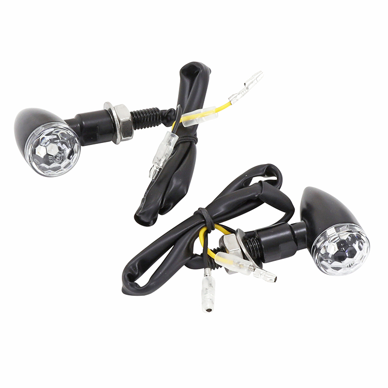 Clignotant moto Avoc mini seto 4 leds SMD orange base alu transparent-noir (l 43MM - h 20MM - l 35MM) (homologue ce) (paire) - vue 2