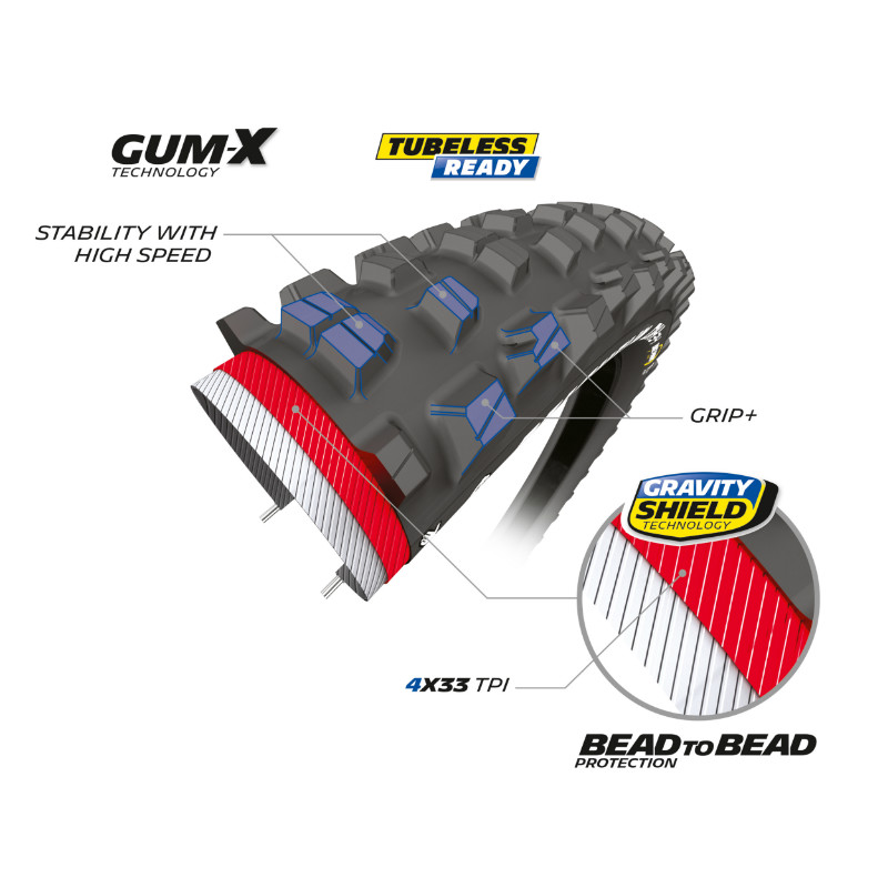 Pneu VTT Michelin DH34 Gravity Bike Park 27,5 x 2,40 Tubeless Ready - vue 2