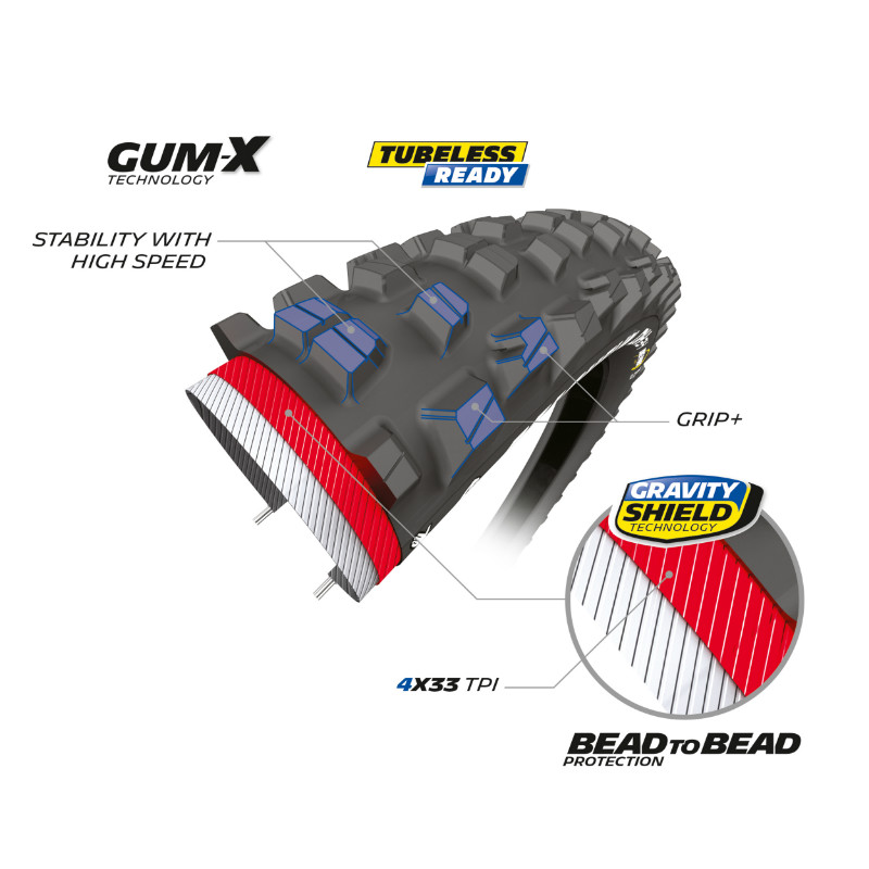 Pneu VTT Michelin DH34 Gravity Bike Park 29 x 2.40 Tubeless Ready TR (61-622) - vue 2