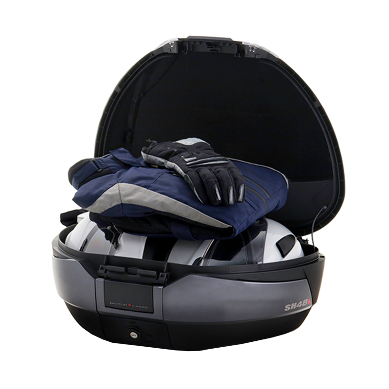 Top case Shad SH48 gris fonce 48L avec platine (contenance 2 casque integral) (l61xh31xp46cm) avec couvercle + double dosseret (offre limitée) (D0B48306R) - vue 2