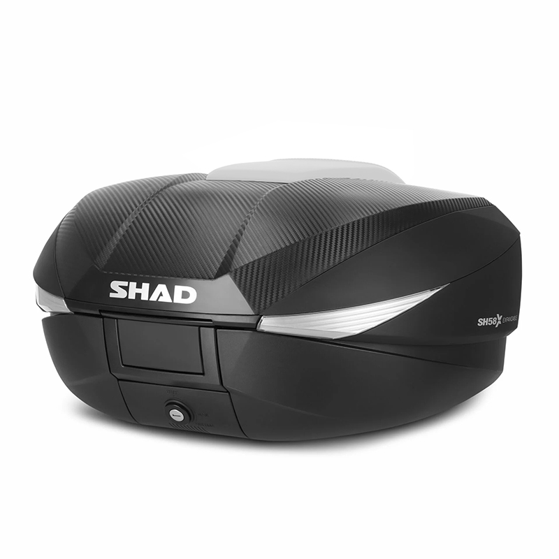 Top case Shad SH58X expandable noir-carbone 58L avec platine (3 volumes possibles 46-52-58L) contenance 2 casque integral (l61xh27xp48cm) (D0B58206) - vue 2