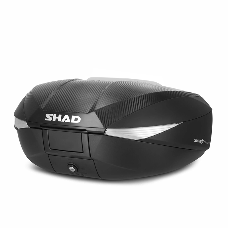 Top case Shad SH58X expandable noir-carbone 58L avec platine (3 volumes possibles 46-52-58L) contenance 2 casque integral (l61xh27xp48cm) (D0B58206) - vue 3