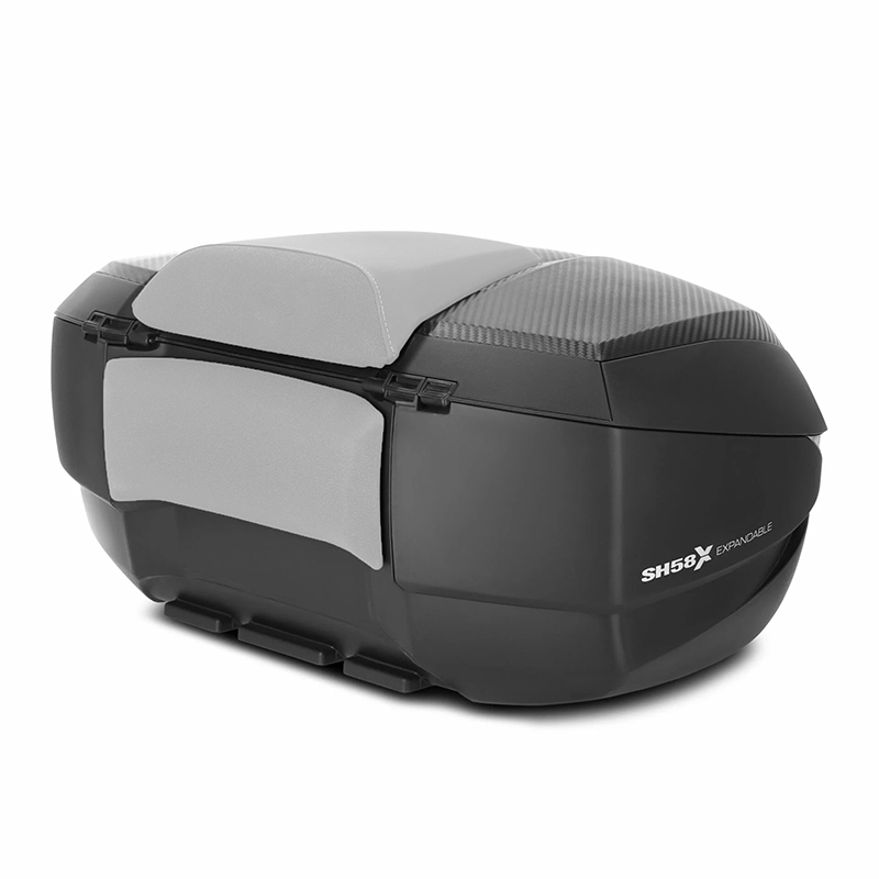 Top case Shad SH58X expandable noir-carbone 58L avec platine (3 volumes possibles 46-52-58L) contenance 2 casque integral (l61xh27xp48cm) (D0B58206) - vue 5