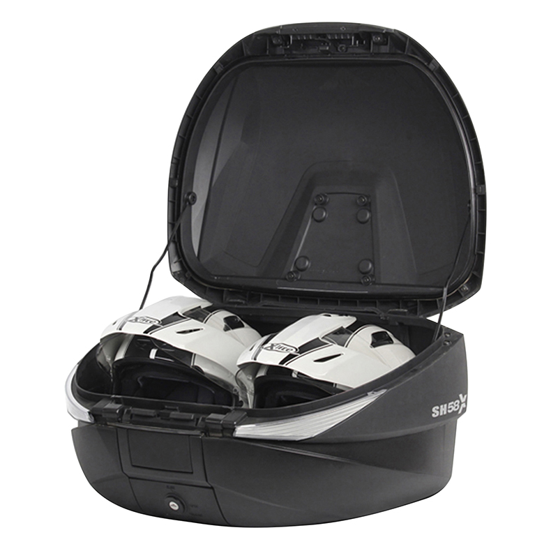 Top case Shad SH58X expandable noir-carbone 58L avec platine (3 volumes possibles 46-52-58L) contenance 2 casque integral (l61xh27xp48cm) (D0B58206) - vue 6