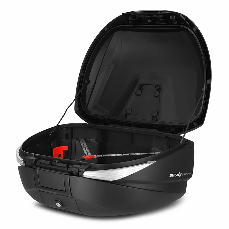 Top case Shad SH58X expandable noir-carbone 58L avec platine (3 volumes possibles 46-52-58L) contenance 2 casque integral (l61xh27xp48cm) (D0B58206) - vue 7