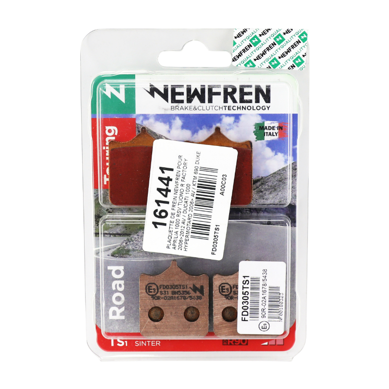 Plaquette de frein Newfren FD0305TS touring métal fritté Aprilia RSV 1000 Tuono R Factory 2006-2012 AV - vue 3