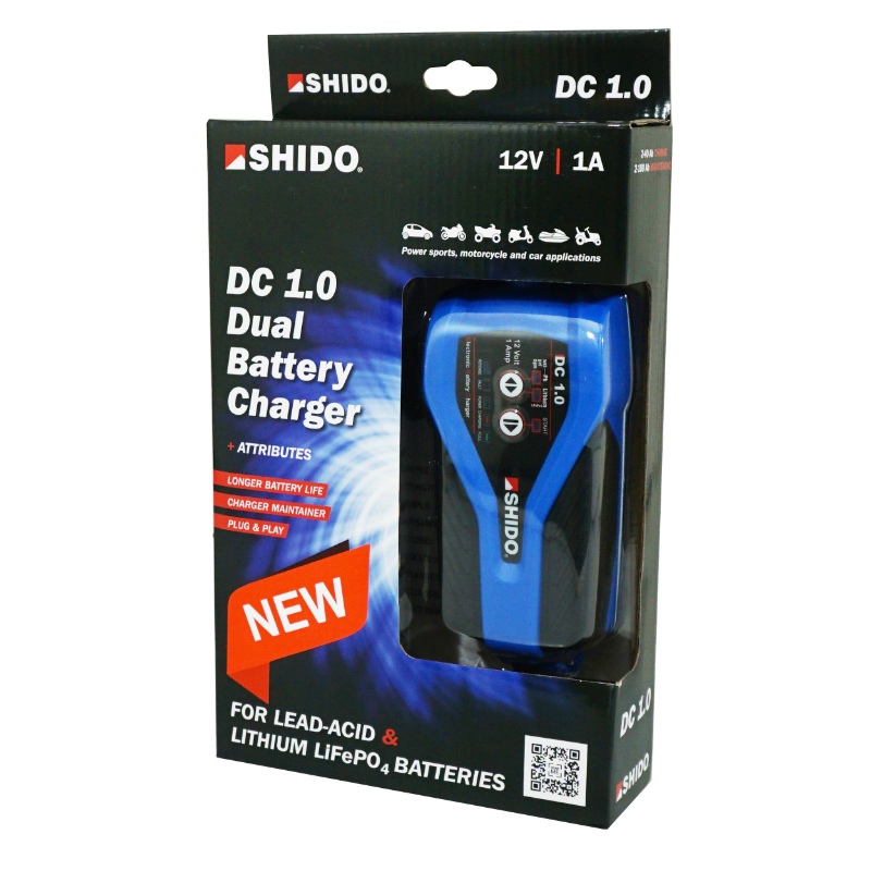 Chargeur de batterie Shido DC 1.0 lithium ion-gel-acide 12V de 2A à 40 ah canbus (lg180xl80xh40) - vue 3