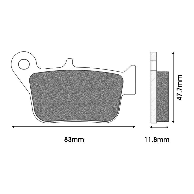 Plaquette de frein Newfren pour sym 400 maxsym 2011+ ar, 500 maxsym 2020+ ar, 600 maxsym 2014+ ar (l 83MM - h 47.7MM - p 11.8MM) (FD0490BE) (elite organique) - vue 2