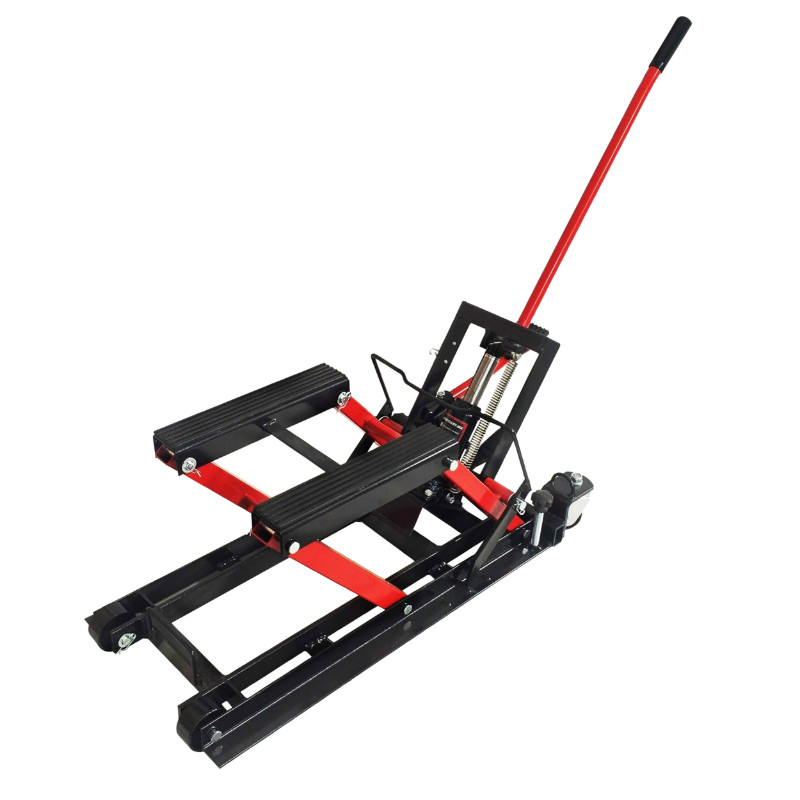 Leve-cric moto hydraulique capacite 680 KG (4 roulettes) hauteur maxi 37,5 CM hauteur mini 11 CM (600X310MM) - vue 2