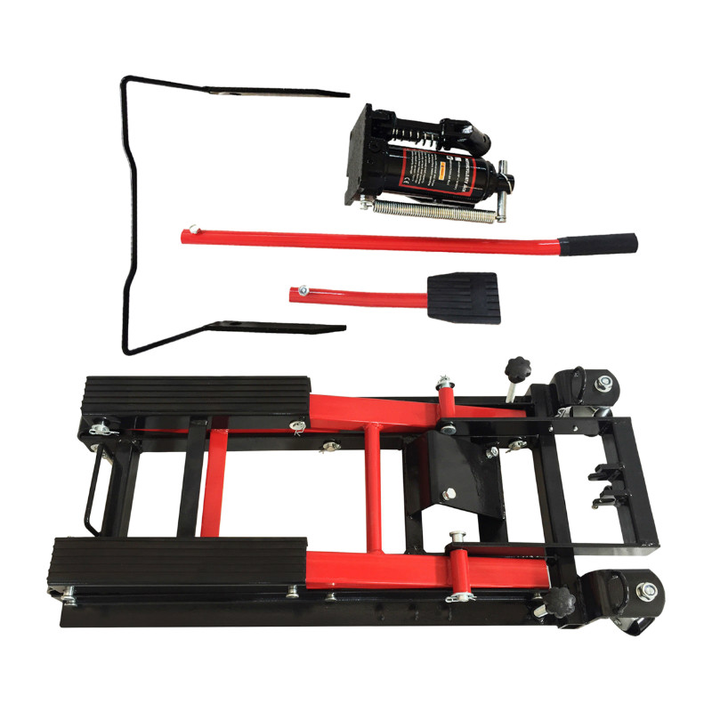 Leve-cric moto hydraulique capacite 680 KG (4 roulettes) hauteur maxi 37,5 CM hauteur mini 11 CM (600X310MM) - vue 6