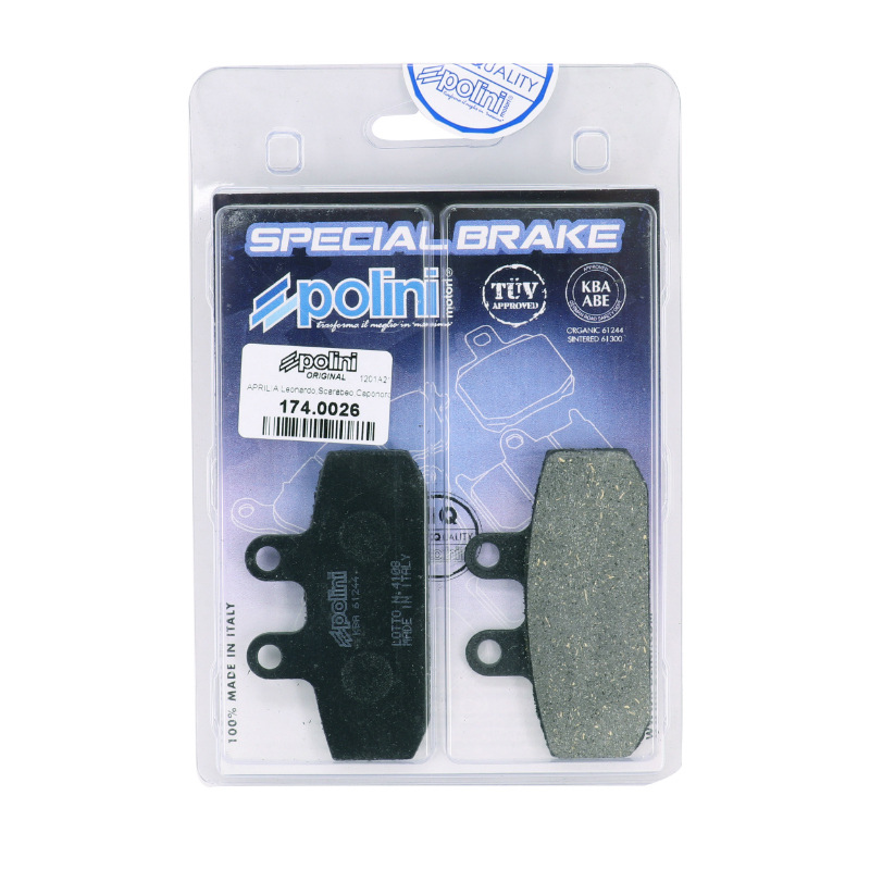 Plaquette de frein Polini 174.0026 Aprilia Atlantic 500 / Scarabeo 125-500 / Sport City One 125 / Gilera RV 125 / Honda Bali 50-100 / NSR 125 - vue 3