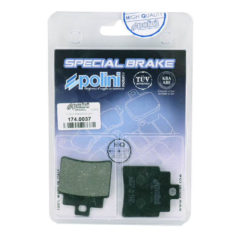 Plaquette de frein Polini Kymco 250 Grand Dink, 250 MXU, Sym 250 Joymax, 125 Cruisym (L 44.8 mm - H 50.8 mm - P 6.9 mm) - vue 3