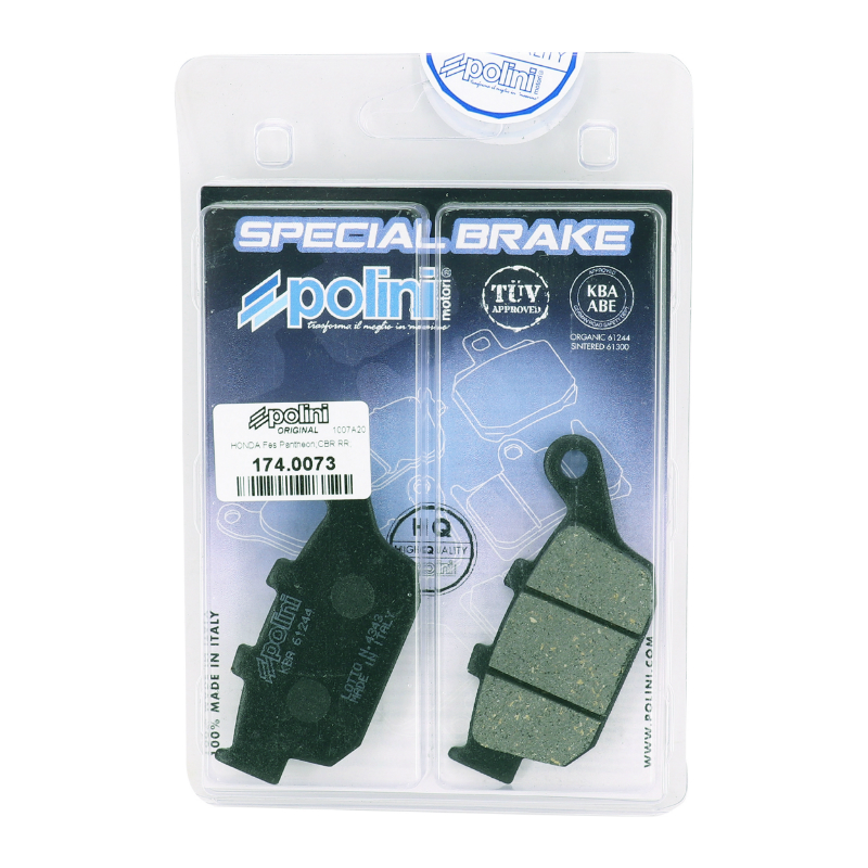 Plaquette de frein Polini pour honda 250 foresight, 125-150 pantheon - peugeot 250 SV - zontes 125 G1 2020+ (l 86MM - h 40MM - p 10.5MM) (174.0073) (original) - vue 3