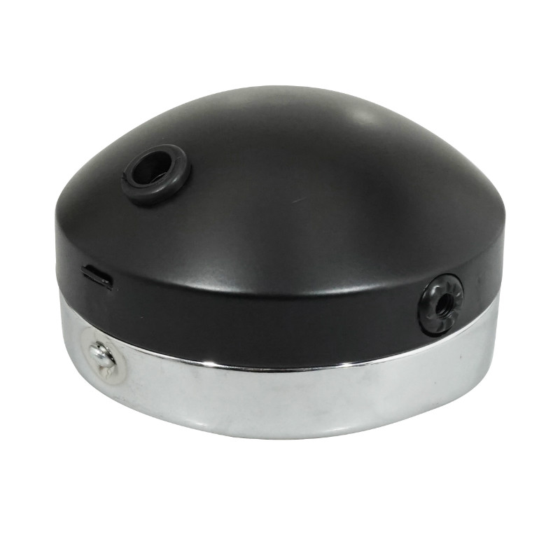 Phare-projecteur adaptable Peugeot-MBK rond diamètre 140 mm noir avec casquette chromée BA20D - vue 3