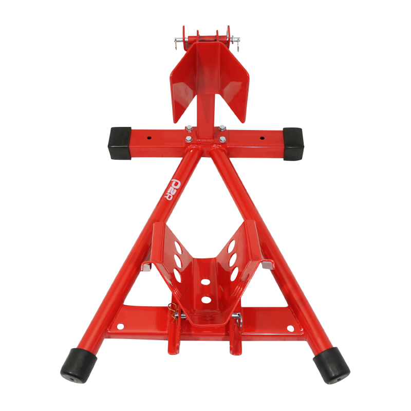 Bloque-cale-étau de roue moto P2R avant auto-bloquant réglable compatible roue 16 à 21" acier rouge - vue 3