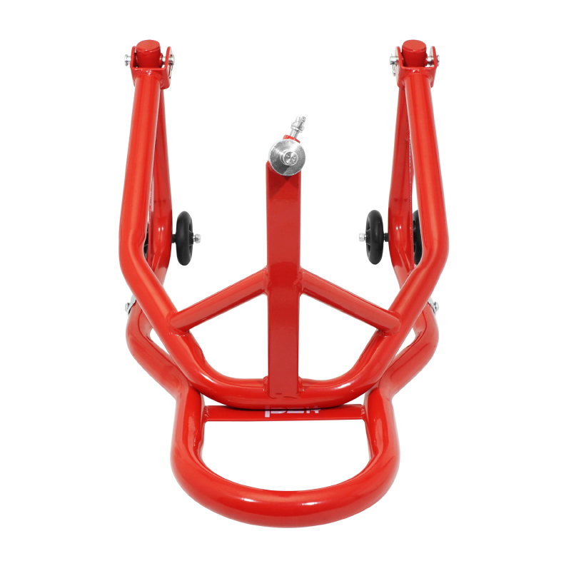 Lève-béquille stand moto P2R avant fixation sous fourche acier rouge 68 cm - vue 7