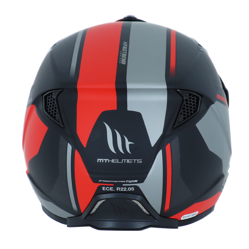 Casque MT Helmets Streetfighter SV Twin noir-rouge mat S avec écran transformable et mentonnière amovible - vue 3