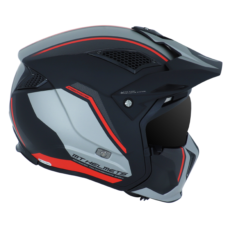 Casque MT Helmets Streetfighter SV Twin noir-rouge mat S avec écran transformable et mentonnière amovible - vue 4