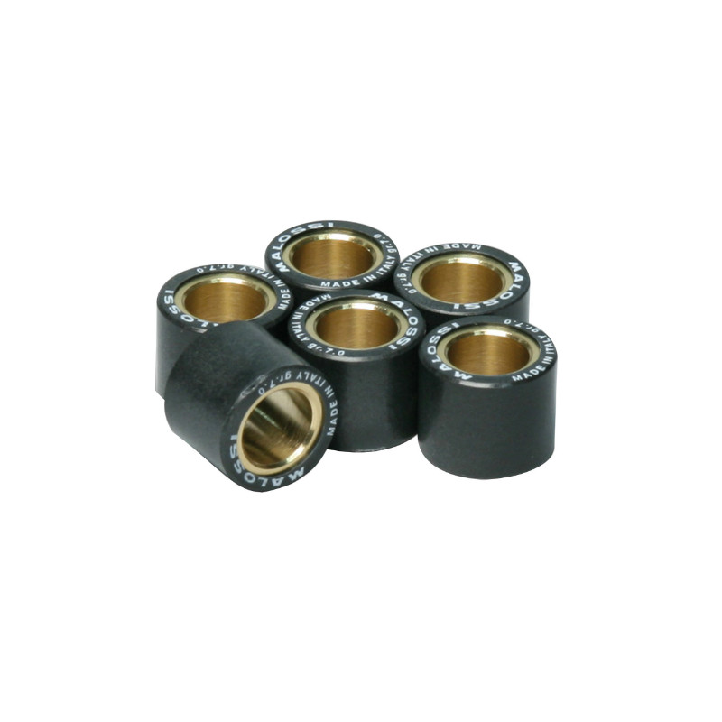 Galet-rouleau scoot Malossi 16X13 9,0G ( X6) pour peugeot 50 kisbee, TKR, trekker, speedfight, buxy, vivacity-piaggio 50 zip, typhoon, NRG 1994+1999-KYMCO 50 dink, people, top-boy (669823O0)