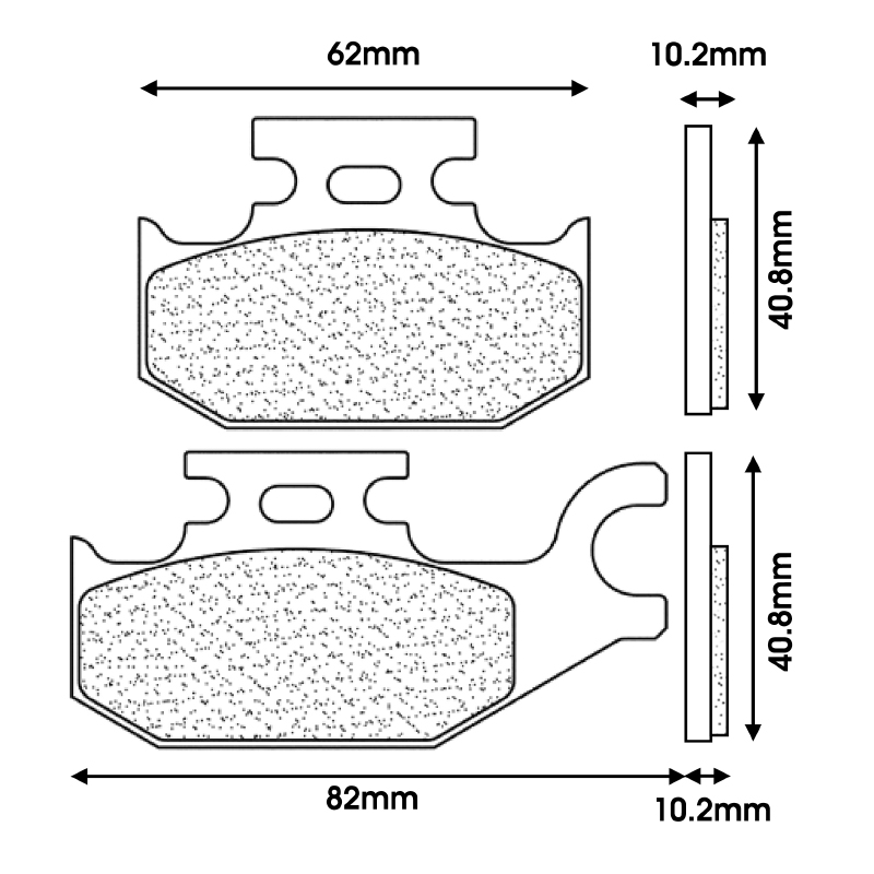 Plaquette de frein CL Brakes pour Suzuki 125 Burgman 2007+ et Sixteen 2008+ arrière (1 jeu de 2 plaquettes) - vue 2
