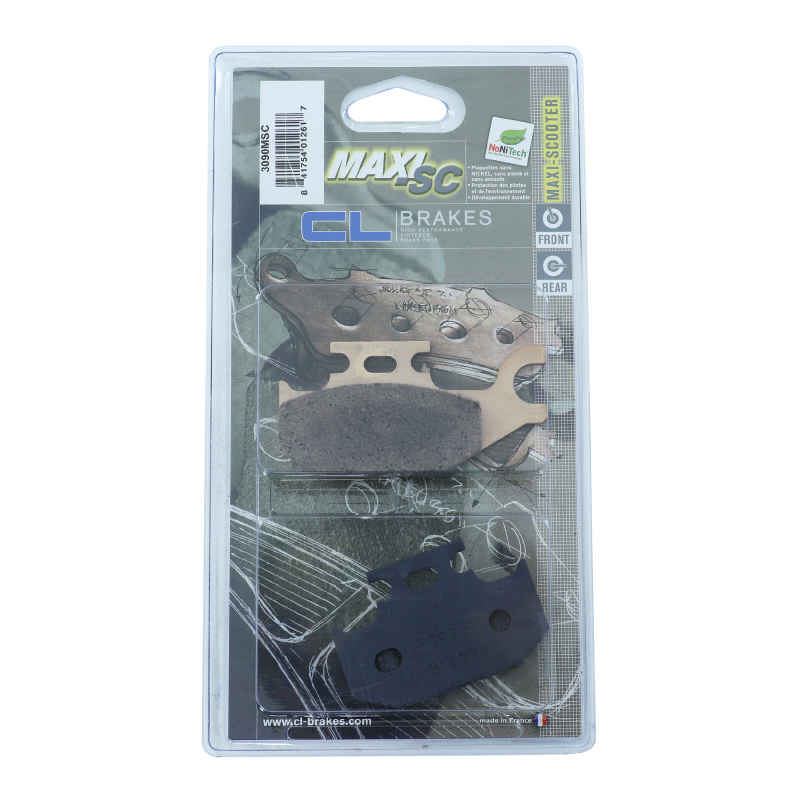 Plaquette de frein CL Brakes pour Suzuki 125 Burgman 2007+ et Sixteen 2008+ arrière (1 jeu de 2 plaquettes) - vue 3