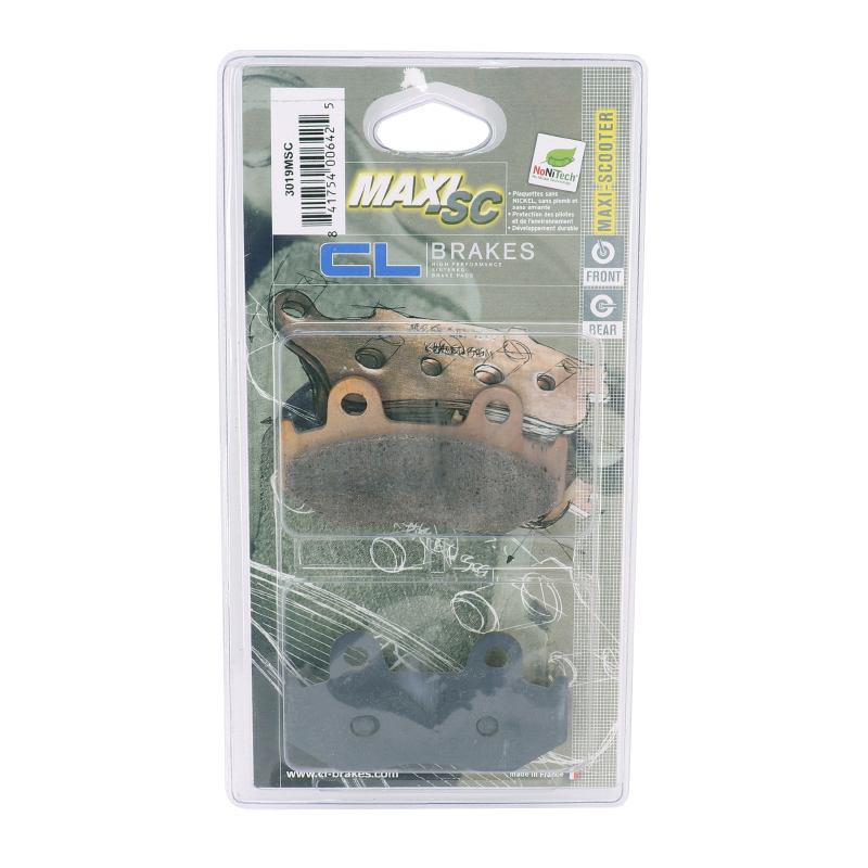Plaquette de frein CL Brakes Honda 125 SH 2002-2008 avant (1 jeu de 2 plaquettes) - vue 3