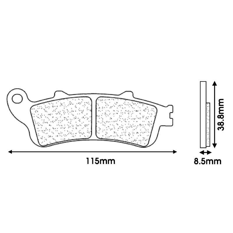 Plaquette de frein CL Brakes Honda 250 Forza 2000-2004 avant, 400 Silver Wing 2006-2008 avant, 600 Silver Wing 2001+ avant, Kawasaki 650 En Vulcan S 2015+ avant (1 jeu de 2 plaquettes) - 3026 MSC - vue 2