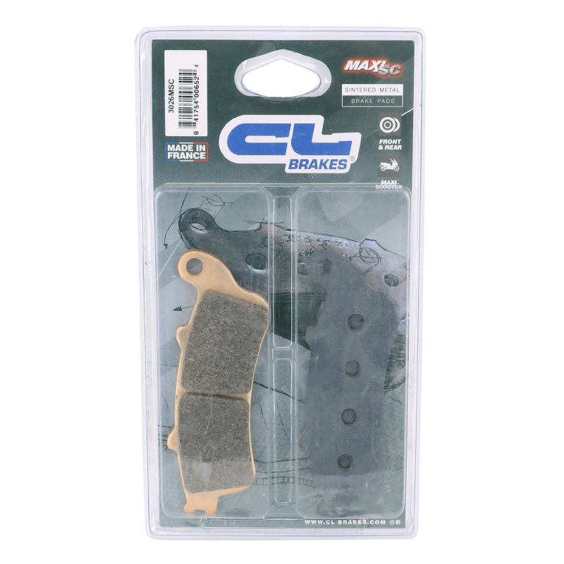 Plaquette de frein CL Brakes Honda 250 Forza 2000-2004 avant, 400 Silver Wing 2006-2008 avant, 600 Silver Wing 2001+ avant, Kawasaki 650 En Vulcan S 2015+ avant (1 jeu de 2 plaquettes) - 3026 MSC - vue 3