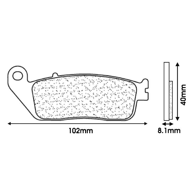 Plaquette de frein CL Brakes pour Kymco 125-300 Downtown 2010+, 250-500 Xciting 2004-2008+, 125 Dink Street 2009+ (1 jeu de 2 plaquettes) - 3003 MSC - vue 2