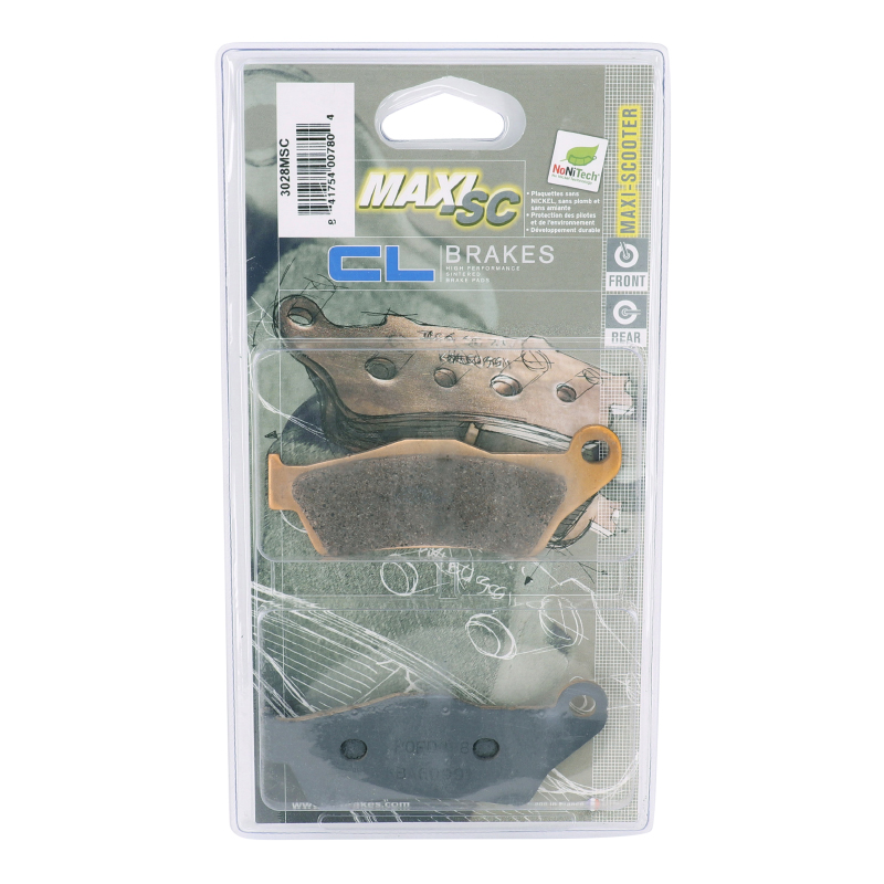 Plaquette de frein CL Brakes Yamaha 125 Majesty AV / MBK 125 Skyliner AV / Piaggio 500 X9 Evolution 2003+ AV / Suzuki 125 Burgman 2002-2006 AV (jeu de 2) - vue 3