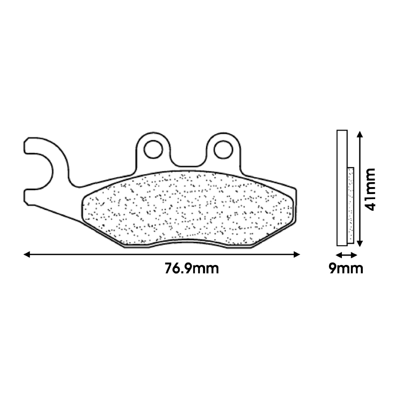 Plaquette de frein CL Brakes Piaggio MP3 250-300-500 arrière / X-Evo 125 arrière / X9 Evolution 125-250 avant droit / X8 400 avant droit 2006+ (3077 MSC) - vue 2