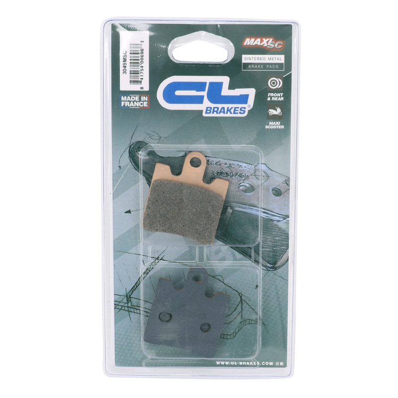 Plaquettes de frein CL Brakes Daelim 125 S2, S3 2007+ et Suzuki Burgman 250-400 1998-2006 avant - vue 3