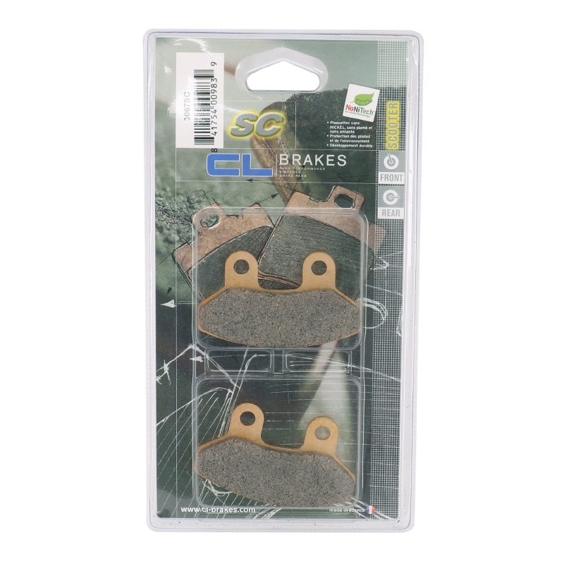Plaquette de frein CL Brakes pour SYM 50 Joyride 2002+ avant (1 jeu de 2 plaquettes) 3067SC - vue 3