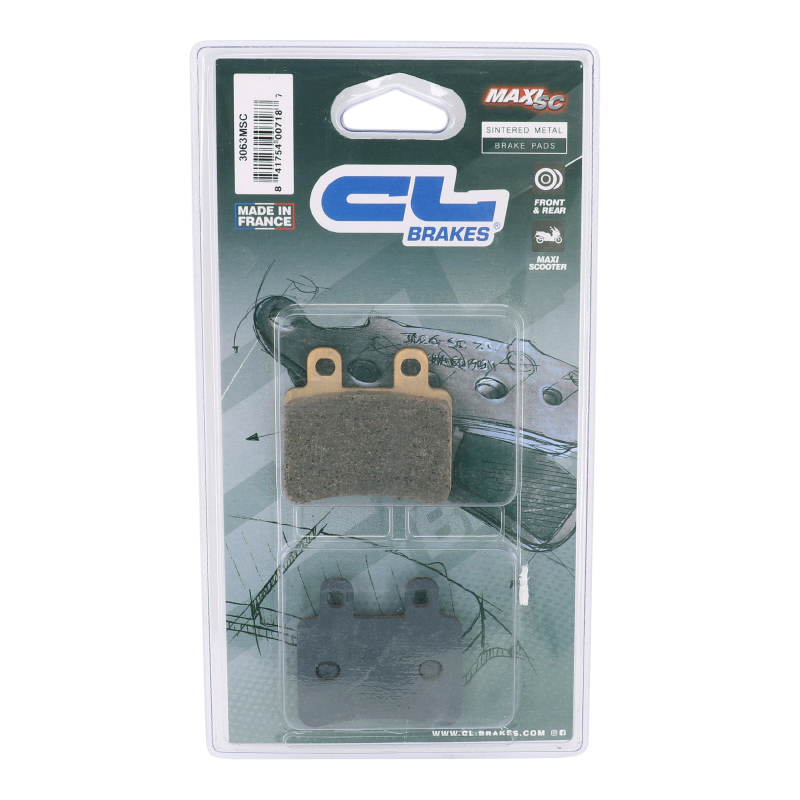 Plaquettes de frein CL Brakes pour Peugeot 125 Satelis 2006-2009 / 125 Elyseo / Elystar 2003+ / 125-250 Geopolis 2006+ (jeu de 2) - vue 3