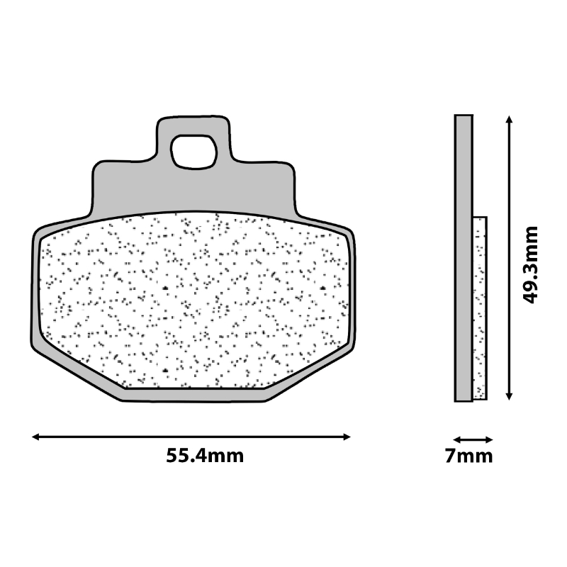 Plaquette de frein CL Brakes pour Piaggio 125 Super Hexagon 2000+ AR, 125 Vespa GTS 2007+ AV, 300 Vespa GTS 2009+ AR, Gilera 125 Runner 2001+ AR (jeu de 2) 3054 MSC - vue 2