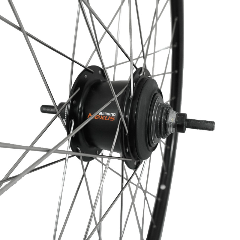 Roue VTC 700 x 35 - 28" ER20 arriere noir double paroi moyeu nexus 7V disque centerlock 36 rayons inox(sg-c3001-7d) jante 622-19 - vue 3
