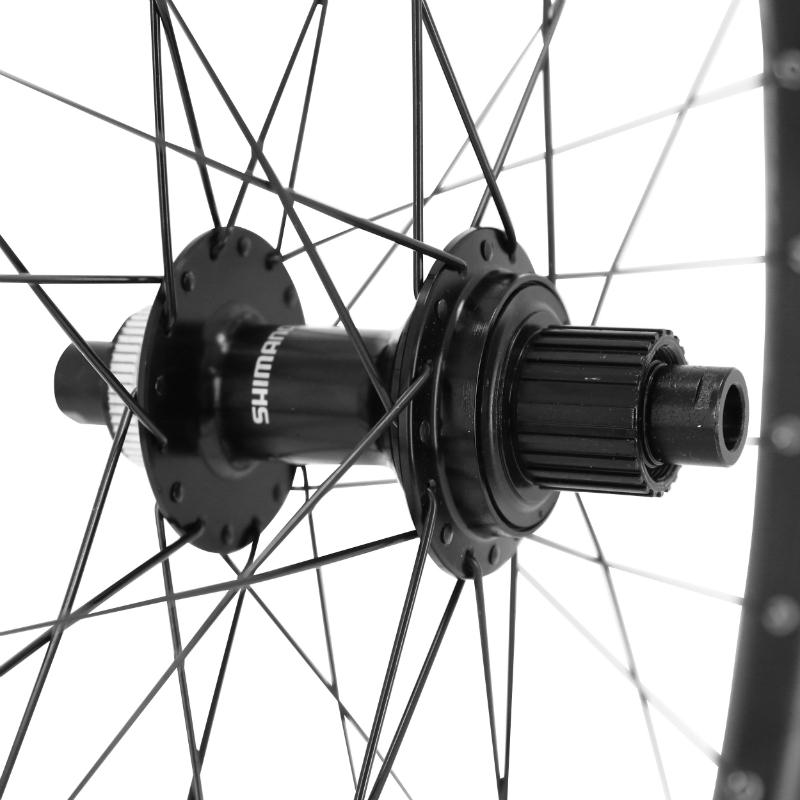 Roue VTT disque 27,5" Trucky 30 Boost Tubeless Ready arrière Centerlock noir moyeu Shimano TC500 cassette Microspline 12V axe traversant 12-148 jante 30C 32 rayons VELOX - vue 4