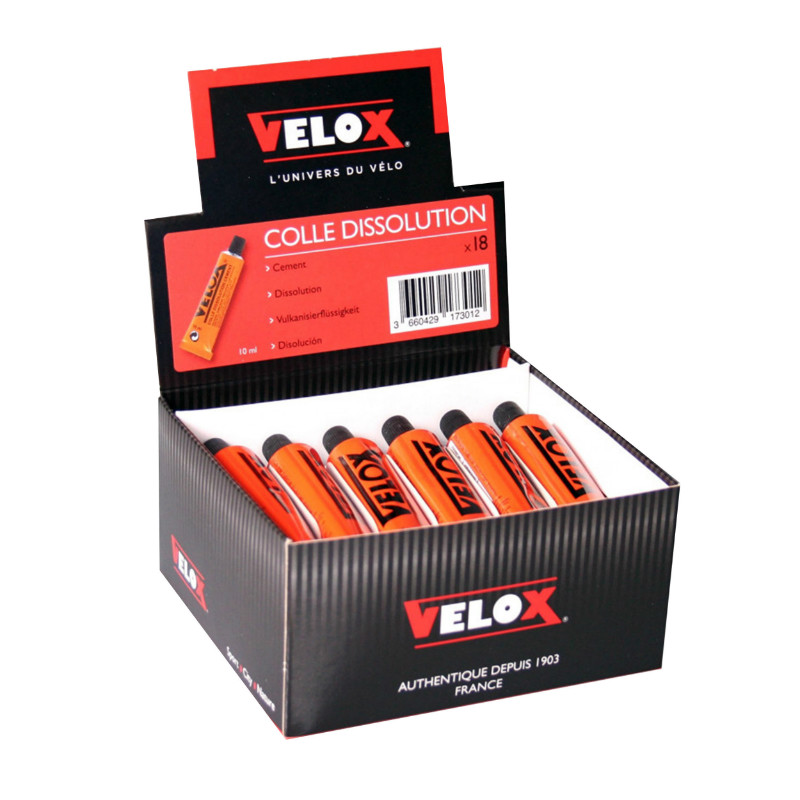 Tube de colle dissolution Velox pour rustines 10 ml (boîte de 18 tubes) - vue 2