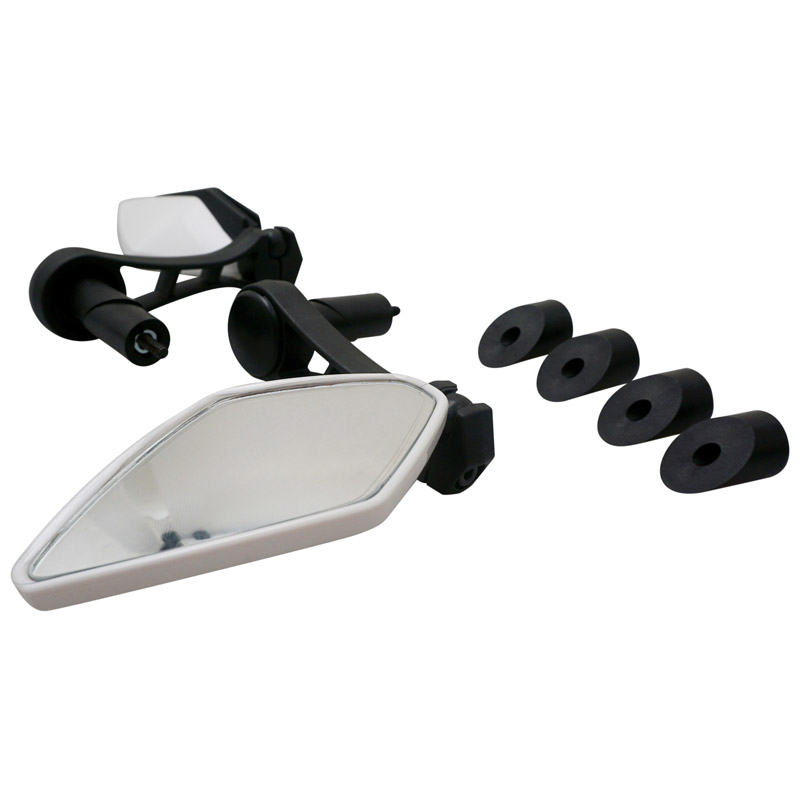 Rétroviseur vélo Newton Losan blanc fixation cintre 10x5,5 cm paire - vue 2