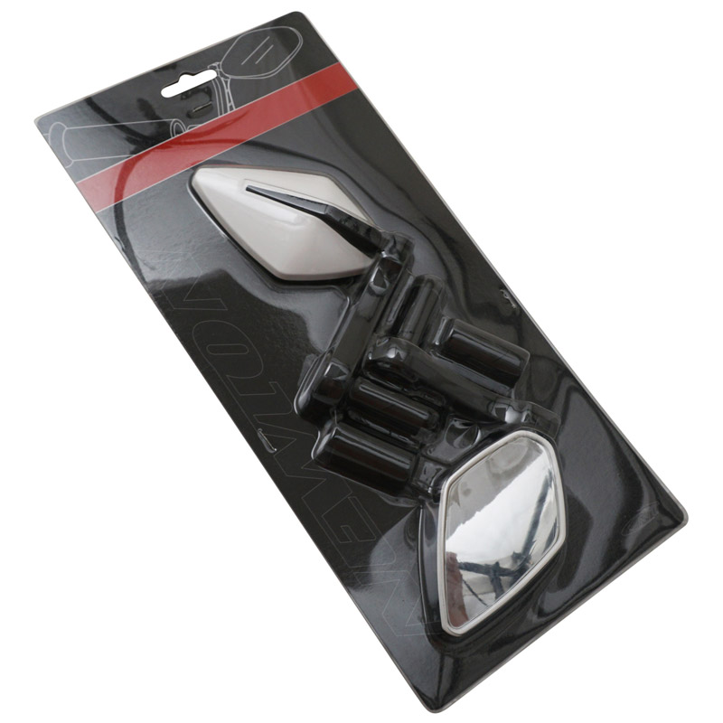 Rétroviseur vélo Newton Losan blanc fixation cintre 10x5,5 cm paire - vue 3